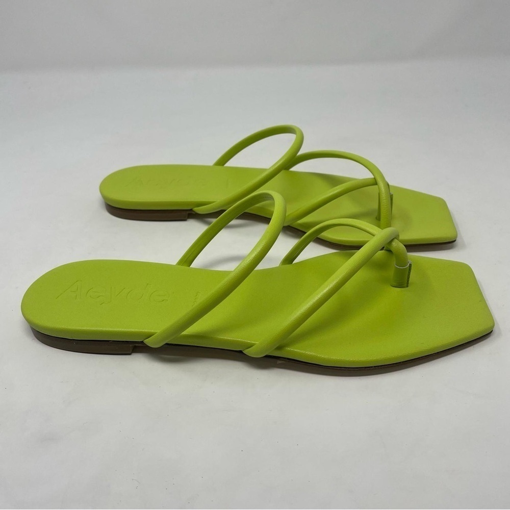 Aeyde Mina Strappy Leather Slide Sandals in Green - NWT - Picture 4 of 11